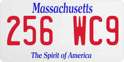 MA license plate 256WC9