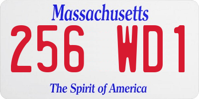MA license plate 256WD1