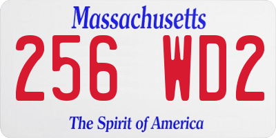 MA license plate 256WD2