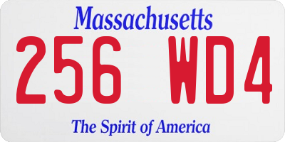 MA license plate 256WD4