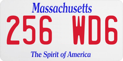 MA license plate 256WD6