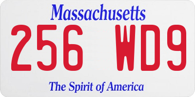MA license plate 256WD9