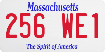 MA license plate 256WE1