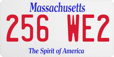 MA license plate 256WE2