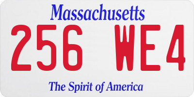 MA license plate 256WE4