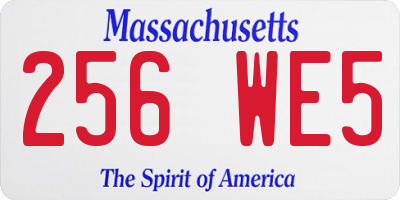 MA license plate 256WE5