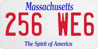 MA license plate 256WE6