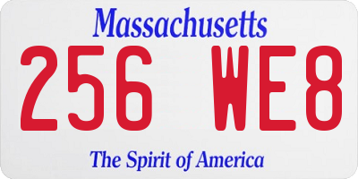 MA license plate 256WE8