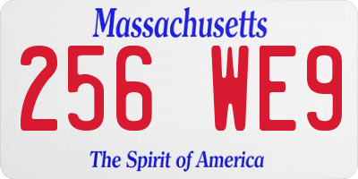 MA license plate 256WE9