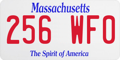 MA license plate 256WF0