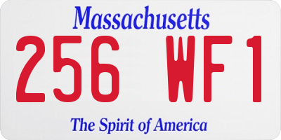 MA license plate 256WF1