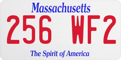 MA license plate 256WF2