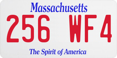 MA license plate 256WF4