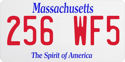 MA license plate 256WF5