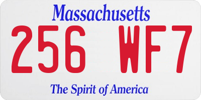 MA license plate 256WF7