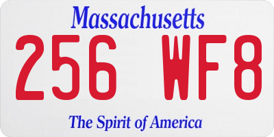 MA license plate 256WF8