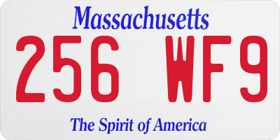 MA license plate 256WF9