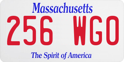 MA license plate 256WG0