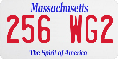 MA license plate 256WG2
