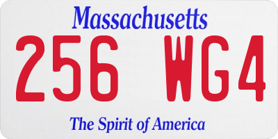 MA license plate 256WG4