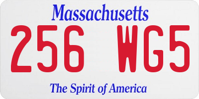 MA license plate 256WG5