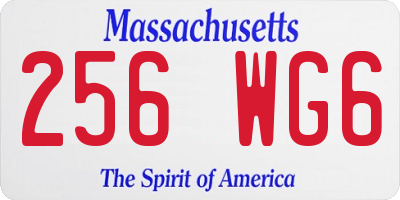 MA license plate 256WG6