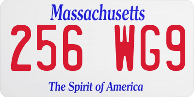 MA license plate 256WG9