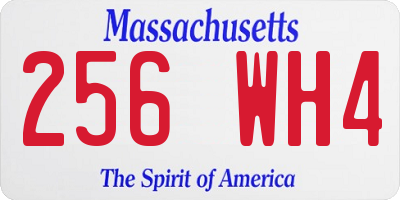 MA license plate 256WH4