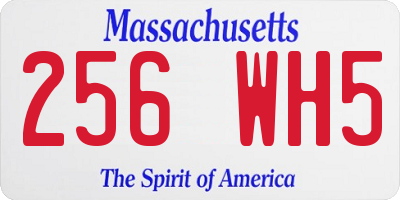 MA license plate 256WH5