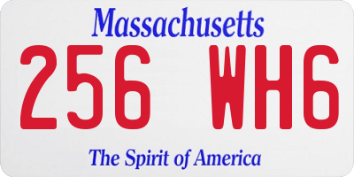 MA license plate 256WH6