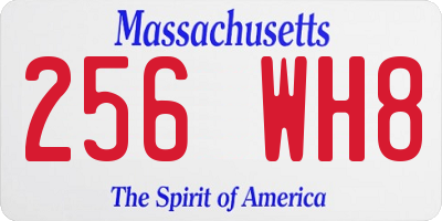 MA license plate 256WH8