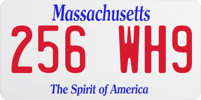 MA license plate 256WH9