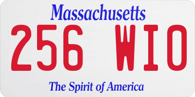 MA license plate 256WI0