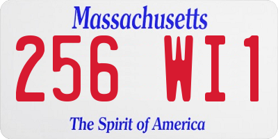 MA license plate 256WI1