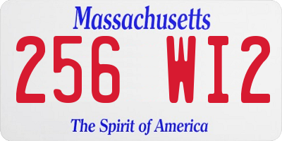 MA license plate 256WI2