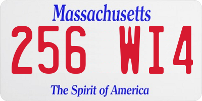 MA license plate 256WI4