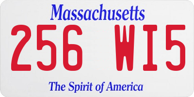 MA license plate 256WI5
