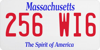 MA license plate 256WI6