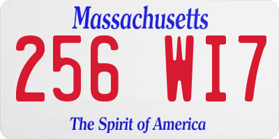 MA license plate 256WI7
