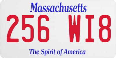 MA license plate 256WI8
