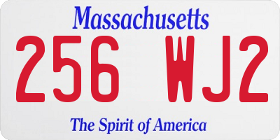 MA license plate 256WJ2