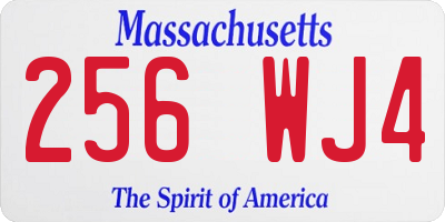 MA license plate 256WJ4