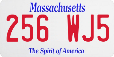 MA license plate 256WJ5