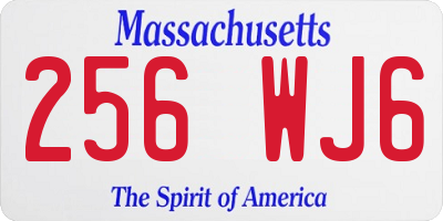 MA license plate 256WJ6