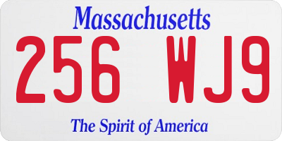MA license plate 256WJ9