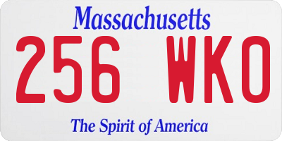 MA license plate 256WK0