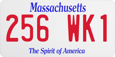 MA license plate 256WK1