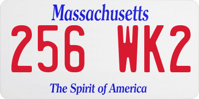 MA license plate 256WK2