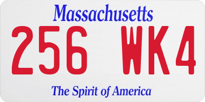 MA license plate 256WK4