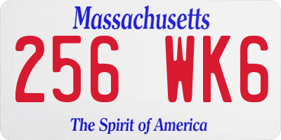 MA license plate 256WK6